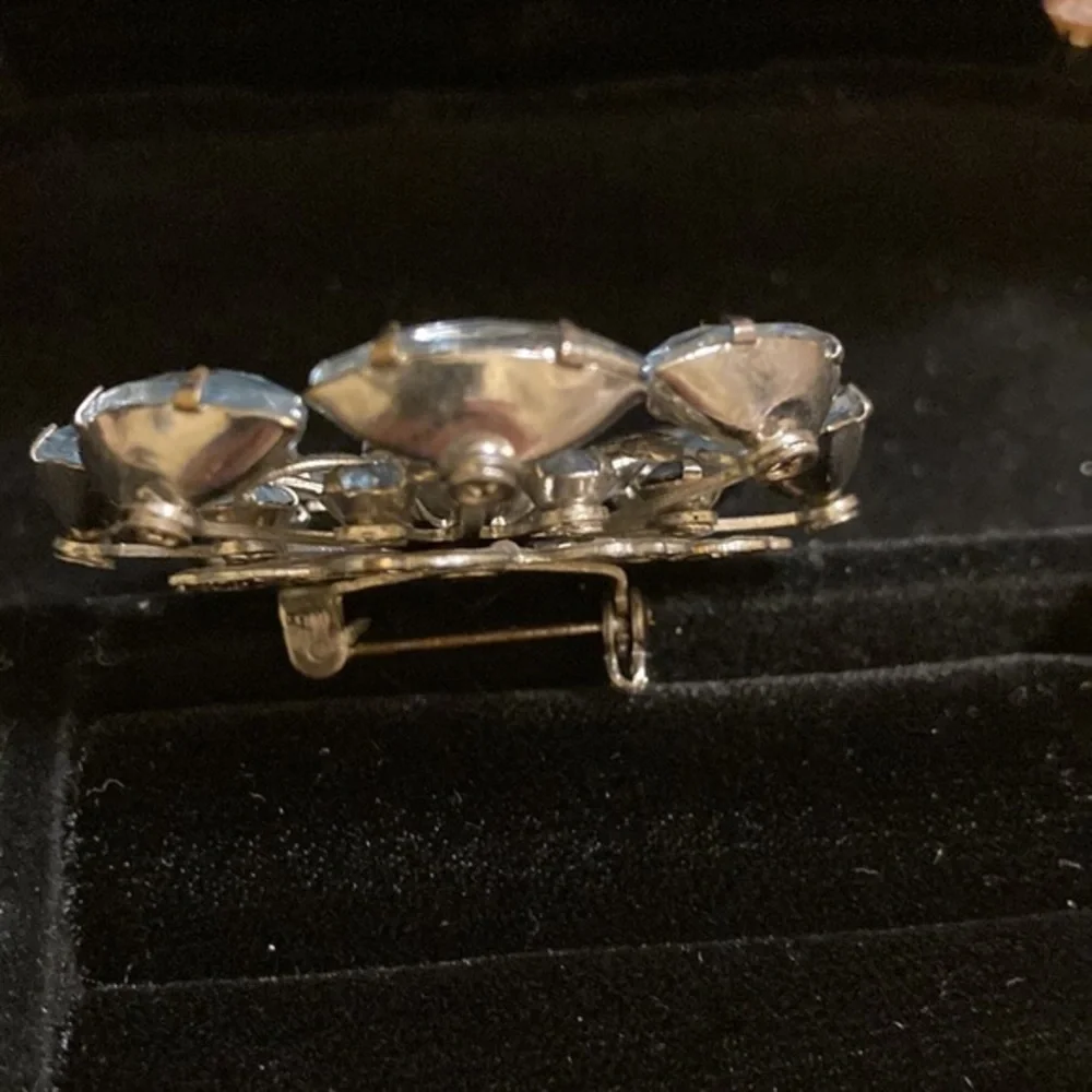 Two toned blue and silver brooch